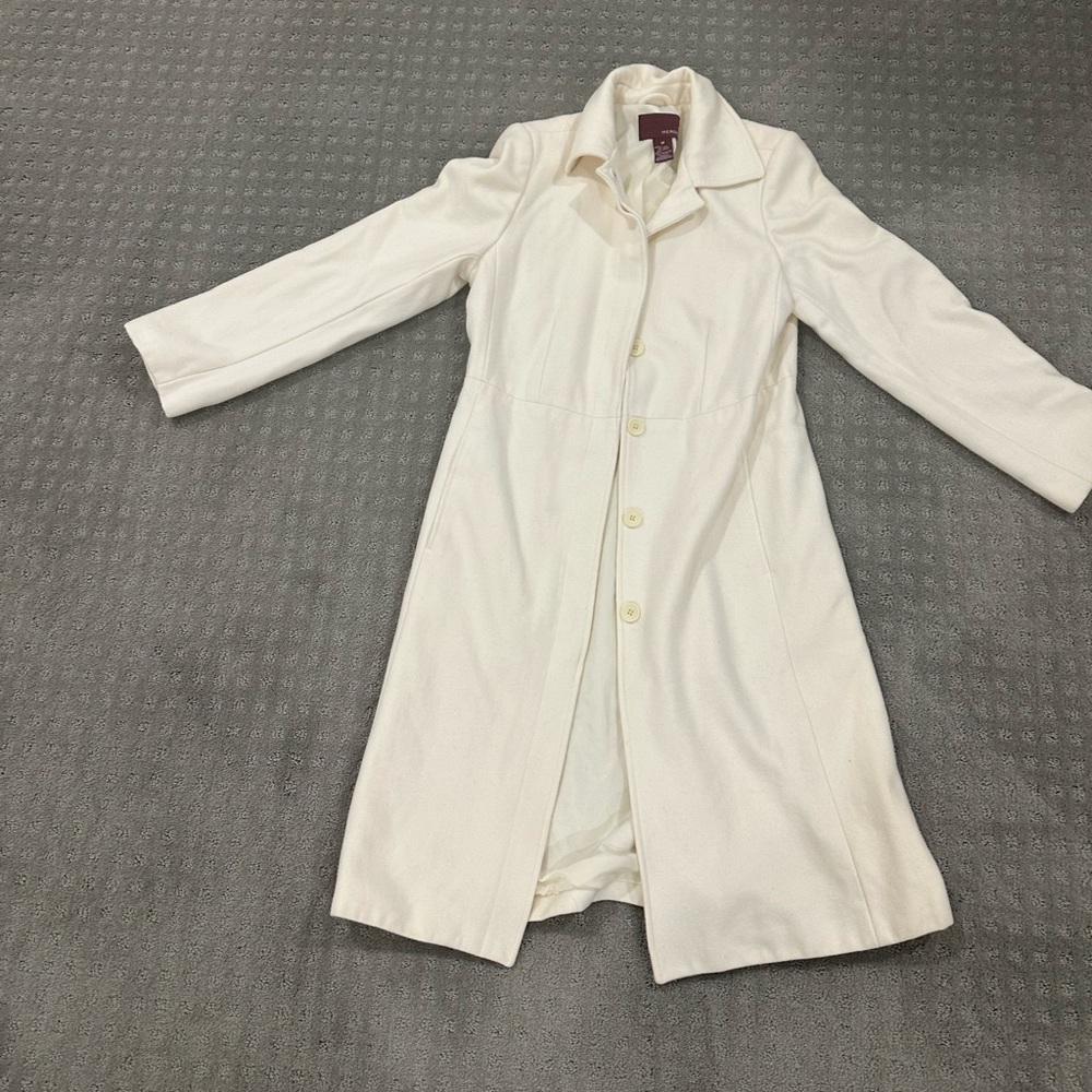 White Wool Coat M